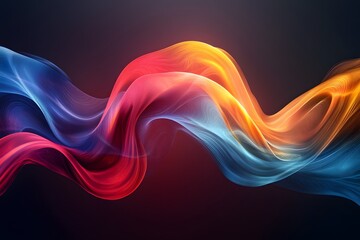 Colorful Abstract Flow of Vibrant Waves Digital Art for Modern Design