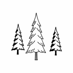 Fototapeta premium set of christmas trees
