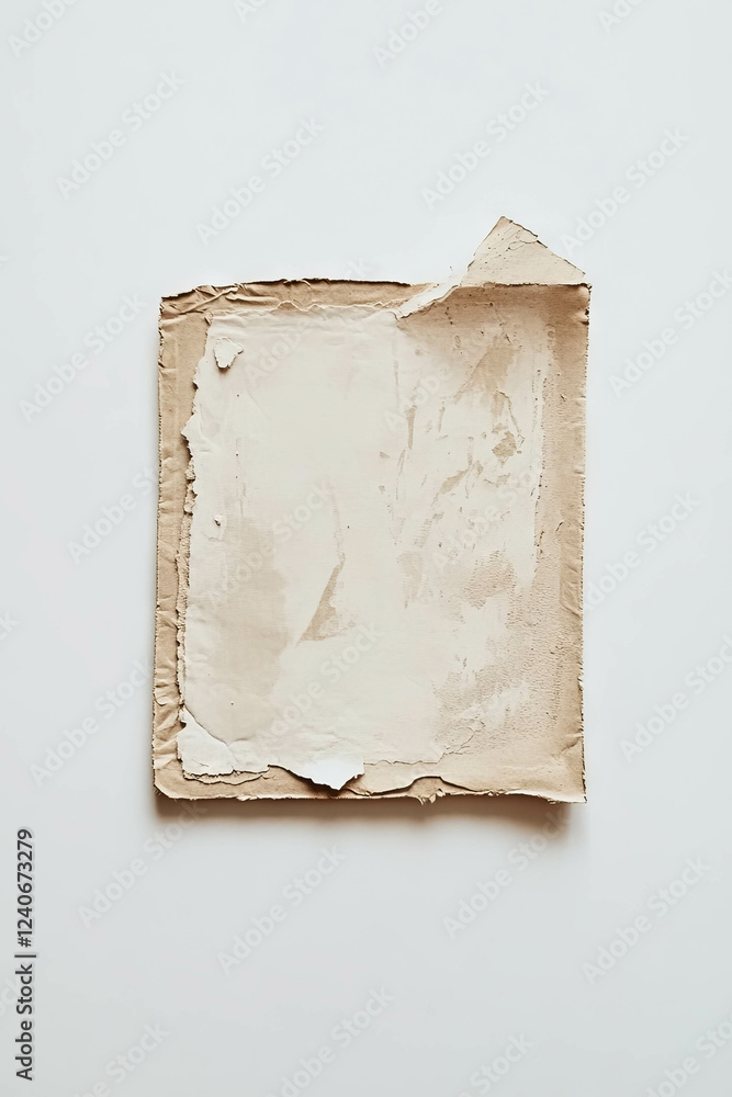 Poster exploration of texture in a minimal scrapbook-style composition using mixed media