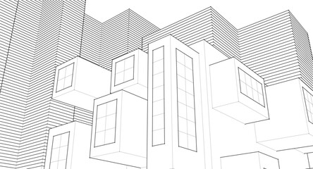 abstract modern architecture 3d illustration