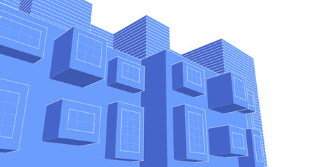 abstract modern architecture 3d illustration