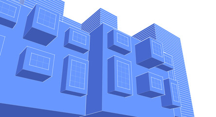 abstract modern architecture 3d illustration