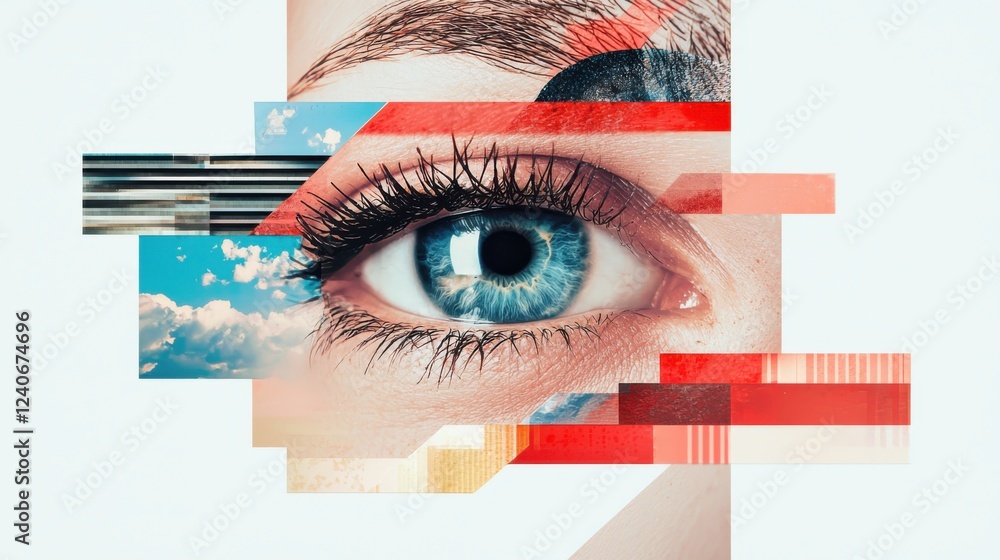 Poster creating a striking visual representation of vintage pop art elements and modern design techniques f