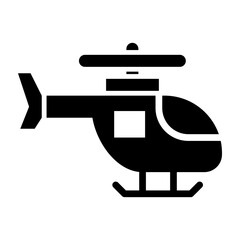Police Helicopter Glyph Icon Design