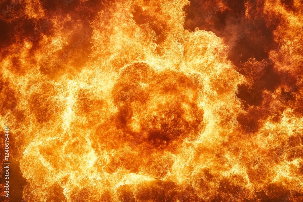 Aufkleber intense fireball explosion against a dark background creating a dramatic and powerful visual effect