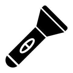 Flashlight Glyph Icon Design