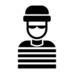 Criminal Glyph Icon Design