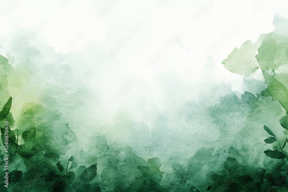 Aufkleber soft green watercolor background with abstract foliage providing a tranquil and calming atmosphere f