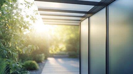 Transparent polycarbonate sheets ready for an awning extension.