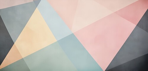 A geometric design with overlapping triangles in soft pastel tones