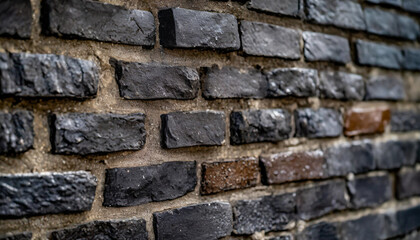 Naklejka premium black brick wall, dark background for design 