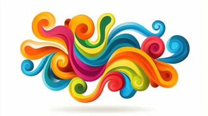 Swirling Interconnected Lines in Vibrant Colors Creating Artistic Flowing Design