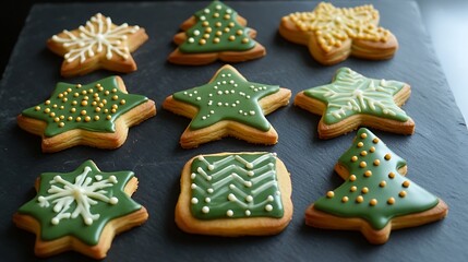 Making and arranging festive biscuits in a tiny household