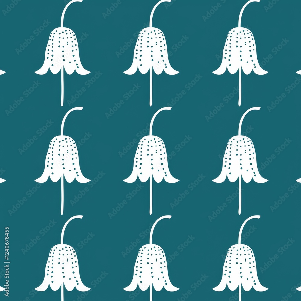 Poster an endless design of abstract floral elements and simple shapes.