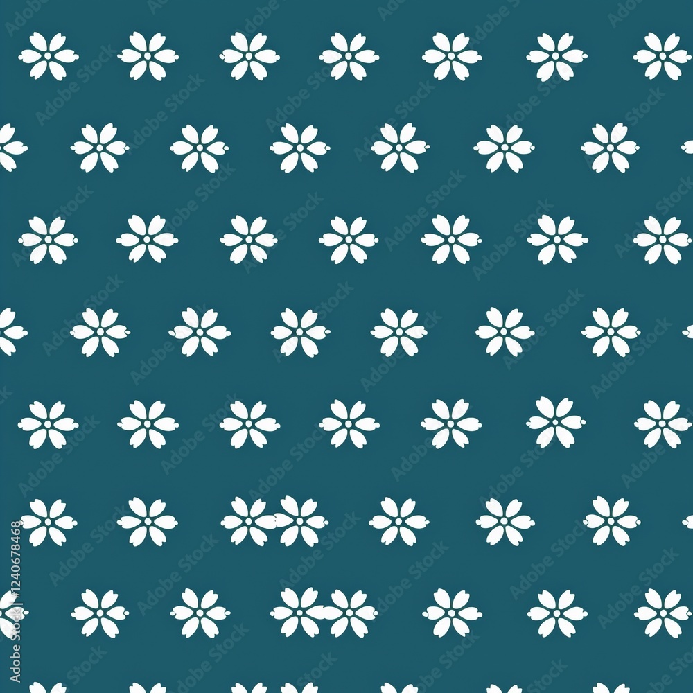 Poster a seamless pattern featuring abstract flowers and minimal shapes.
