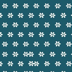 A seamless pattern featuring abstract flowers and minimal shapes.