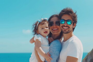 Family Bliss at the Beach Creating Joyful Summer Vacation Memories Together that Last a Lifetime under the Sun and Sunshine, filled with Happiness, Fun, and Relaxation by the Ocean and Sand