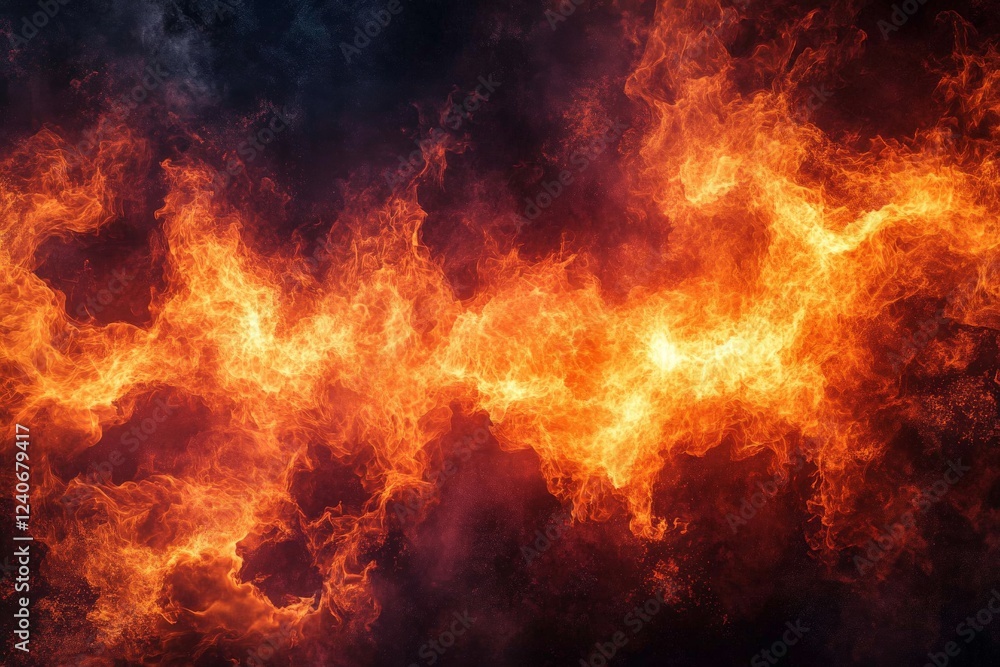 Aufkleber Flames dance and flicker against a dark background creating a mesmerizing visual display of fire and heat