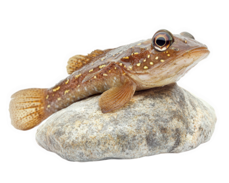 unique mudskipper fish resting on rock, showcasing its distinctive features and colors. This fascinating creature is well adapted to its environment, making it remarkable sight