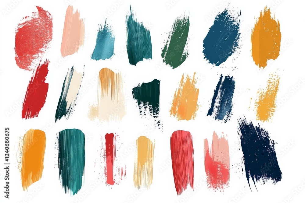 Poster Abstract paint strokes in various colors showcasing artistic expression and creativity in art projects