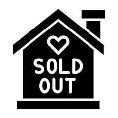 Sold Out Glyph Icon Design