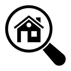 Search House Glyph Icon Design