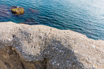 Views from the Golitsyn Trail - a mountain trail carved on the slope of Mount Koba-Kaya, located along the coastline southwest of the village of Novy Svet, Crimea, Russia