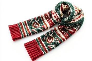 Vibrant Knitted Scarf with Festive Design