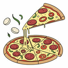 pizza icon isolated on white background