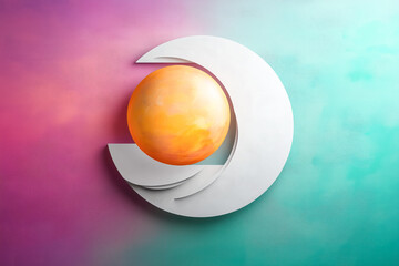 Celestial globe abstract wall art, planetary infinite, mindfulness artwork, contemplative meditation theme 