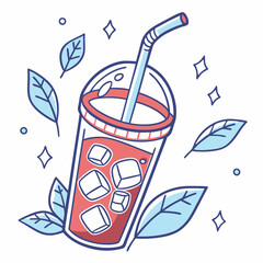 ice drink icon isolated on white background