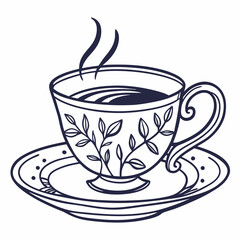tea cup icon isolated on white background