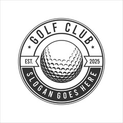 Simple Golf Clubs Logo Template. Golf ball logo