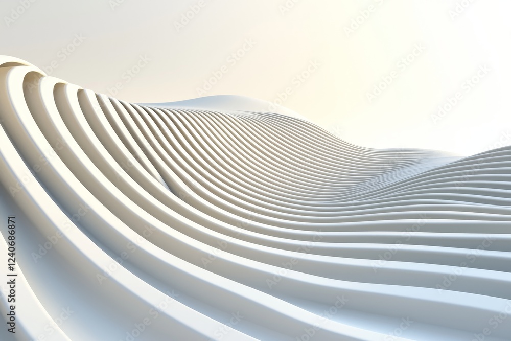 Aufkleber a soft background with fluid white and light gray waves in an abstract style