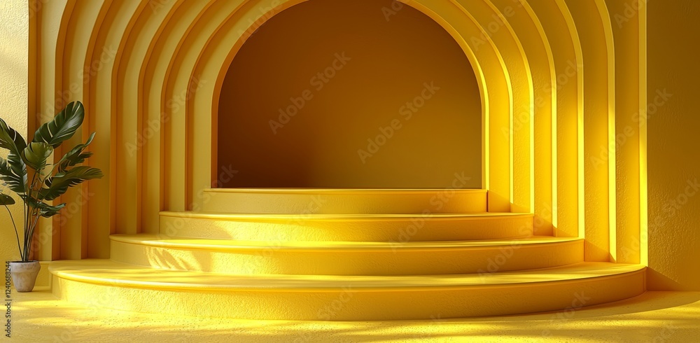 Aufkleber a template for a space wallpaper with a yellow gradient background light, depicting an empty and blu