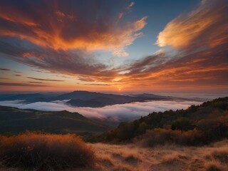 Obraz premium sunset in the mountains