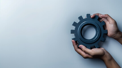 Business System Gear on White Background, Symbolizing Machinery in Product Development