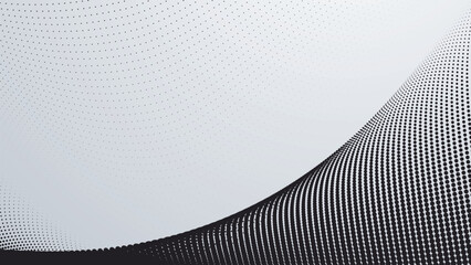 Black and white halftone pattern background for fabric style or presentation