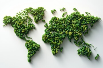 A 3D green world map represents Earth and environmental conservation