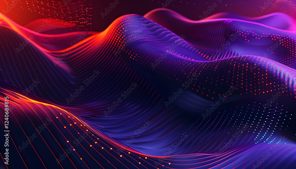 Aufkleber abstract waves of color and light create a dynamic digital landscape with flowing patterns