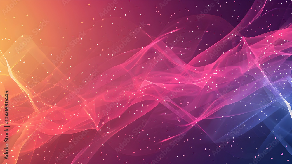 Poster abstract gradient background showcasing vibrant colors and flowing light patterns with stars