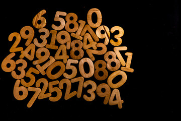 Abstract Mathematical Numbers on a black and white Background. Finance and Data Concept. Futuristic...