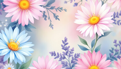 Pastel Dream: Delicate Floral Watercolor Design