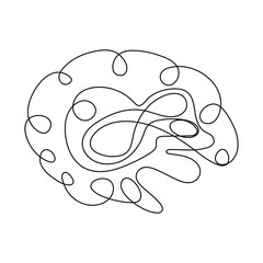 Human brain continuous one line drawing concept of Hand drawn minimalism style. brain line art vector illustration,