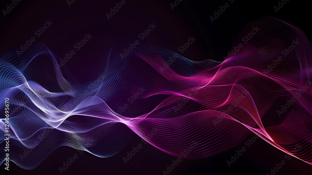 Aufkleber abstract colorful wave patterns on a dark background, creating a dynamic and vibrant atmosphere