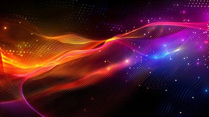 Vibrant abstract waves of color flowing across a dark background, creating a dynamic visual effect (1)