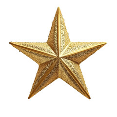 realistic gold star elegant for decoration chistmas tree isolate on white background