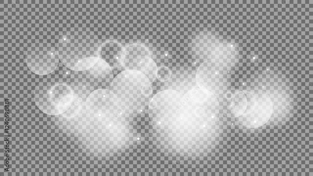Poster bokeh circles on transparent background