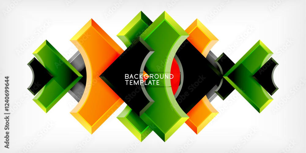 Poster geometric design abstract background - circles and triangles
