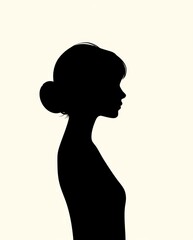 A delicate profile of a girl stands out against a soft background, showcasing the beauty of simplicity and femininity in minimalist art expression